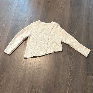 Zara Girls Cream Knit Asymmetrical Sweater